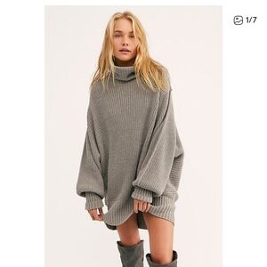 Free People Cocoa Oversized Sweater Grey
